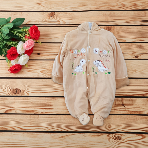 "Dino Baby" Hooded & Footed Winter Romper