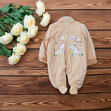 "Dino Baby" Hooded & Footed Winter Romper