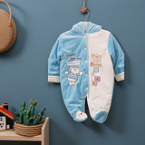"Where are you Baby" Hooded & Footed Winter Romper