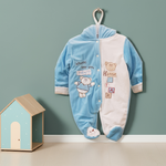 "Where are you Baby" Hooded & Footed Winter Romper