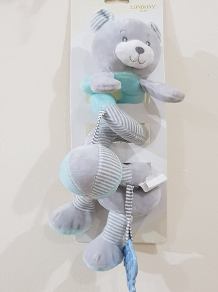 Happy Teddy Bear with Plush Toy - Blue
