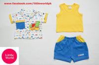 3 Pcs Shirt & Shorts Set - Little World