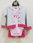 3 Piece "Flower" Hooded Set - Little World