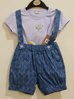 2 Pcs "Bird" Cotton Dungaree  - Little World