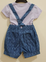 2 Pcs "Bird" Cotton Dungaree  - Little World