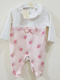 "Elegant Pink Floral" Velour Winter Romper - Little World