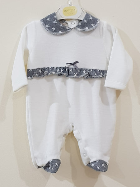 Elegant White Velour Romper - Little World
