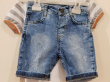 Polo T Shirt with Ribbed Denim Jeans (2 Pcs Set) - Little World