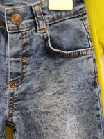 Polo T Shirt "Boys" with Ribbed Denim Jeans (2 Pcs Set) - Little World