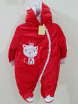 "Cute Cat" Hooded & Footed Winter Romper