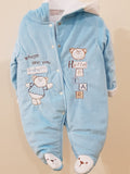 "Where are you Baby" Hooded & Footed Winter Romper