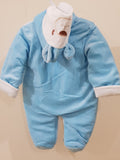 "Where are you Baby" Hooded & Footed Winter Romper