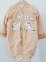 "Dino Baby" Hooded & Footed Winter Romper
