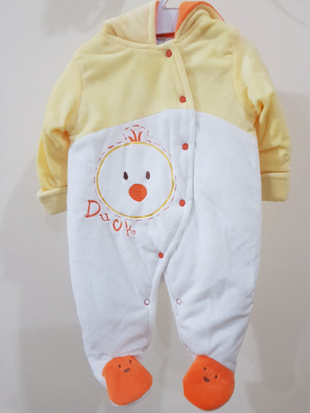 "Duck" Hooded & Footed Winter Romper