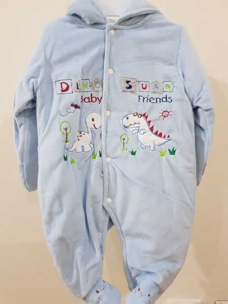 "Dino" Hooded & Footed Winter Romper