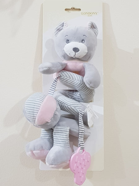 Happy Teddy Bear with Plush Toy - Pink