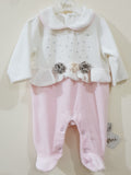 Winter Velour " 3 - D Flower" Romper
