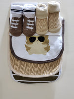 Hudson Baby "Mommy's Lion"  Gift Pack ( 3 Bibs  &  2 Booties)
